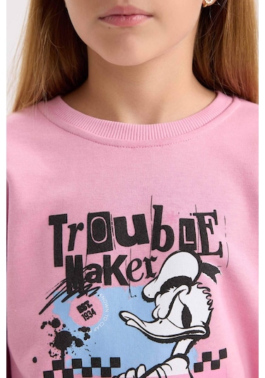 DeFacto Kız Çocuk Disney Mickey Mouse &Friends Relax Fit Bisiklet Yaka Sweatshirt D3114A824WNPN445 Pembe DeFacto Kız Çocuk Disney Mickey Mouse &Friends Relax Fit Bisiklet Yaka Sweatshirt D3114A824WNPN445 Pembe