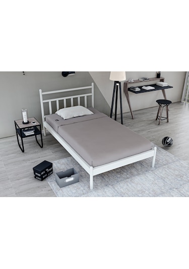 Metalia Gm 230 Lima Beyaz Tek Kişilik Karyola 90X190