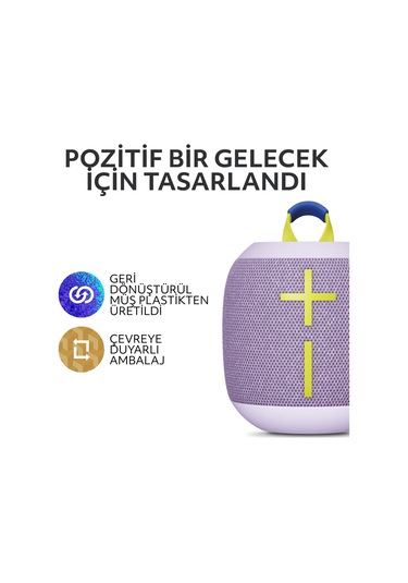 Ultimate Ears Wonderboom 4 Taşınabilir Su Geçirmez Bluetooth Hoparlör, Büyük Bas Ve 360 Derece Ses - Mor