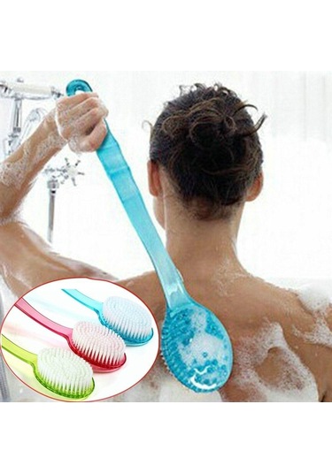 Yeni Cilt Temizleme Uzun Saplı Scrubber Masaj Vücut Geri Fırça Banyo Duş Jm14
