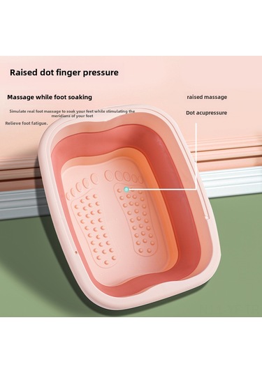 Yifomall Evde Taşınabilir Koyu Silikon Katlı Kaldırımlı Masajlı Ayak Banyosu Kapaklı Katlanabilir Ayak Yıkama Kaseği Yeşil Kapaklı Yeşil