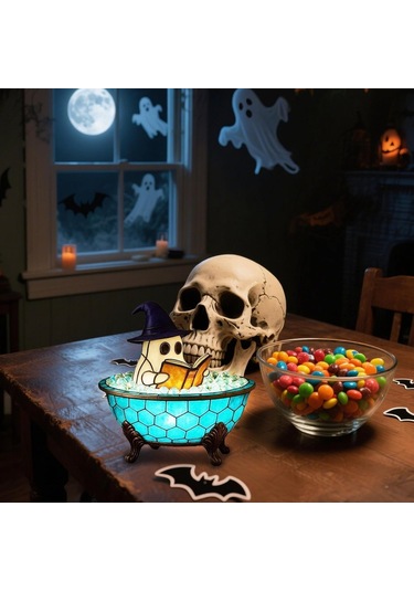 Tenfowee Halloween Mavi Peri Masal Işığı - Led Fantazi Gece Lambası, Banyo Odası Dekoru, Parti Hediyesi Pil Yok