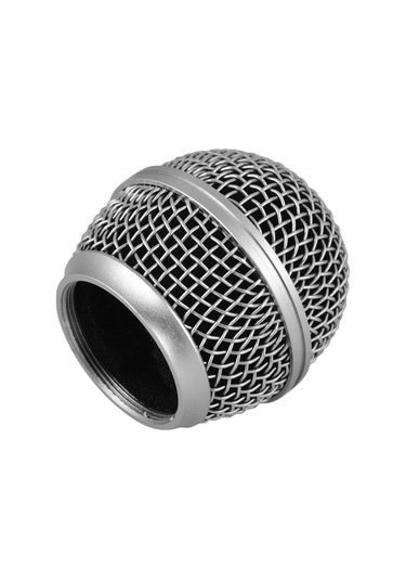 Vkemall Shure Sm58 Uyumlu Dayanıklı Mikrofon Ağı, Gümüş Renk, 48mm Yükseklik, 31mm Dişli, İç Filtreli