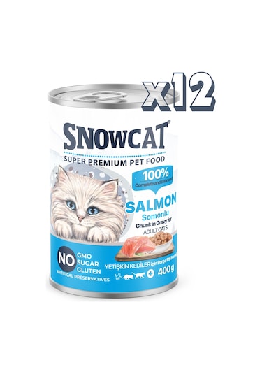 Snow Cat Premium Parça Etli Balıklı Kedi Konservesi 12 x 400 G