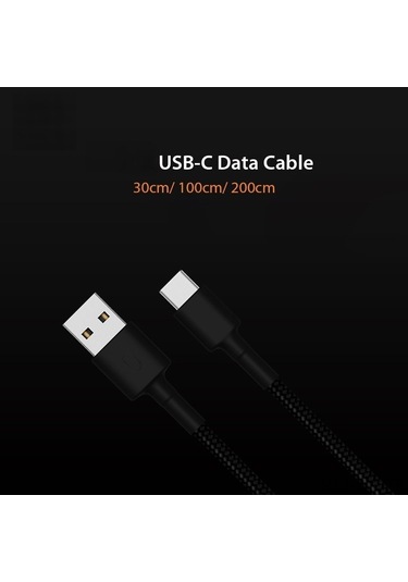 Geeroyoo Usb-c Hızlı Şarj Kablosu - Dayanıklı Örgü Tasarım, 100cm, Siyah - Samsung, Oneplus, Huawei Uyumlu