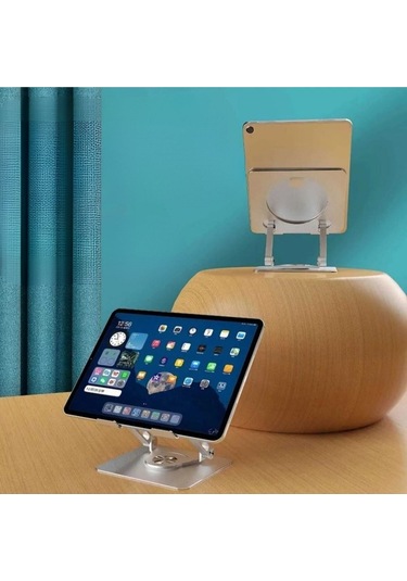 360 Derece Dönebilen Yükseltilmiş Masaüstü Ayarlanabilir Metal Tablet Standı 01