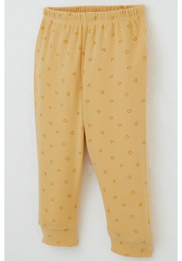 Breeze Erkek Bebek Pijama Takımı Omuzdan Patlı Mini Geometrik Şekiller 4 Ay-1 Yaş, Hardal Sarı Hardal Sarı