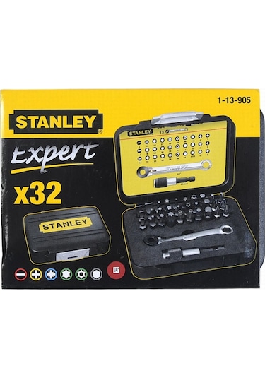 Stanley 1-13-905 Fatmax Cırcır Anahtarlı Bits Set 32'li ¼ + Manyetik Tutucu