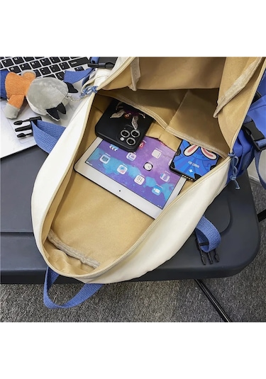 Moda Büyük Fotoğraf Kadın Severler Seyahat Kadın Kademeli Mochila Genç Sırt Beyaz Inek Bebek Ile Beyaz