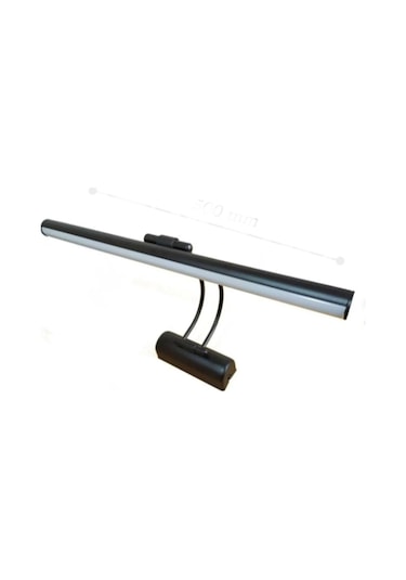 Flüt Kuğu Duvar Üstü Ledli Aplik 50 cm Siyah Renk Beyaz ışık Siyah