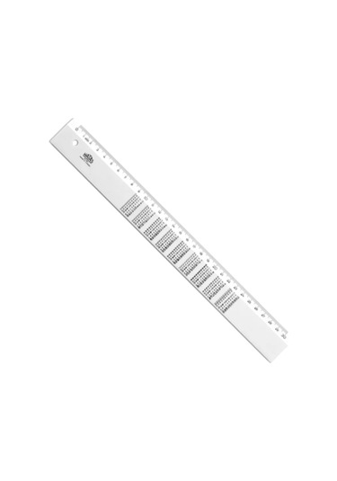 Hatas Çarpım Tablolu Cetvel 30cm - 2 Adet Şeffaf