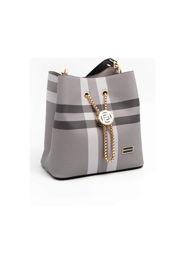Silver Polo Kadın El Çantası 967 Mk84 45530 Gri Mat Siyah 45530 Gri Mat Siyah Çok Renkli