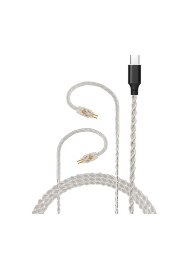 Honmex Jcally Lt4c100 5n Oksijensiz Bakır Gümüş Kaplama Kulaklık Upgrade Kablosu, Type-c, 3 Tuşlu, 0.75/0.78 Arayüzlü, Gümüş