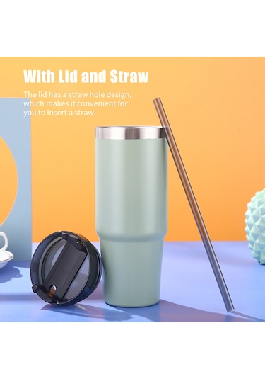 Moveevo 304 Çelik Isı Koruyucu Kupa 20oz, Pipetli & Sızdırmaz Kapak, 6-12 Saat Isı/sıcak Tutar, Araç & Dış Mekan Uygun Pembe