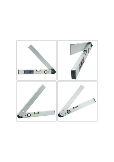 Novahub Su Terazisi 16 225 Dijital Açı Ölçer Lcd Elektrikli Yatay Dikey Seviye Kabarcıklı Gümüş Kaplama,