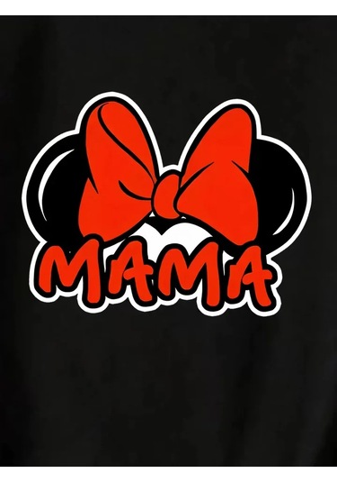 Anneler Günü Baskılı T-shirt - Siyah