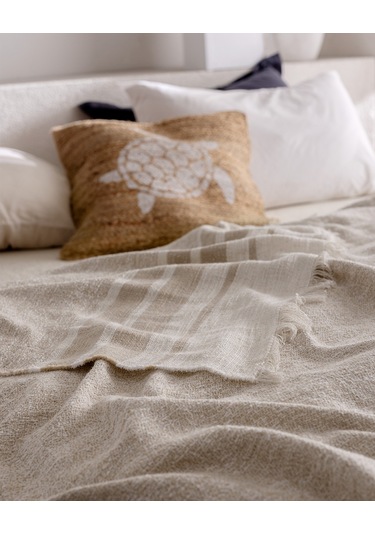 Castillones Çift Kişilik Pamuklu Yatak Örtüsü - Bej 8684427228715 Ekru