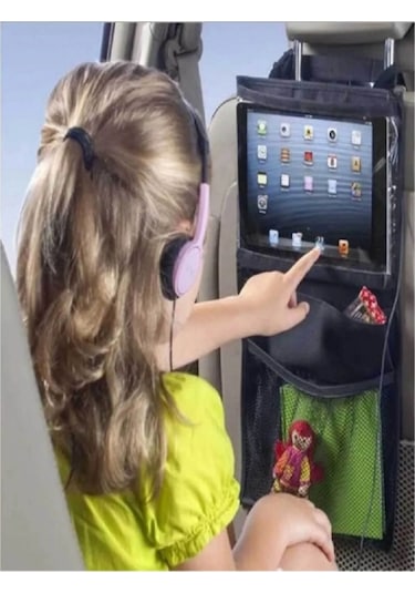 Koltuk Arkası Telefon Uyumlu & Tablet & Tutucu Araba Eşya Düzenleyici Organizer Kılıf Siyah