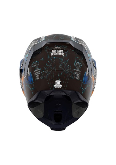 Icon Airflite Trick Or Street 4 Kapalı Motosiklet Kaskı Siyah Mavi Turuncu Kırmızı Siyah - Mavi - Kırmızı