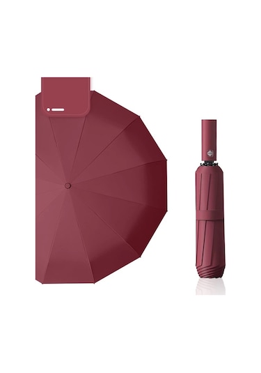 12 Telli Otomatik Şemsiye Bordo