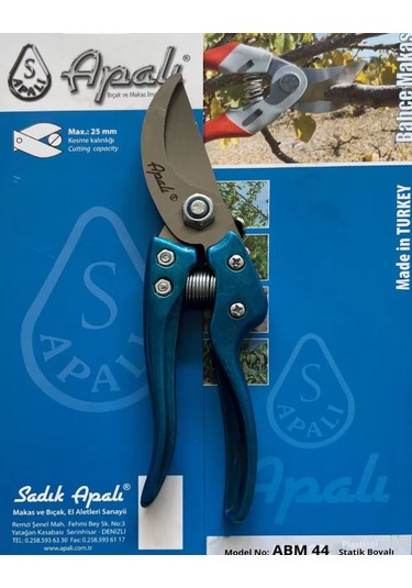 Apalı Bağ Budama Makası Abm 44 Statik Boyalı Mavi
