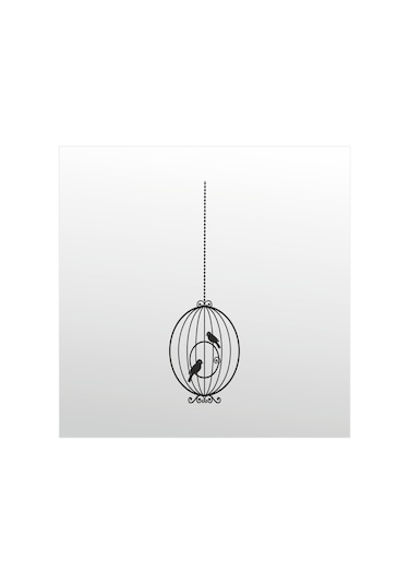 Folyo Sticker Kuş Kafesi Adkpquy762 130cm Uzunluk Siyah