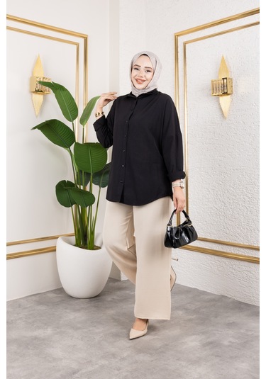 Beli Lastikli Salaş Ayrobin Pantolon - Vizon / A0103 Vizon