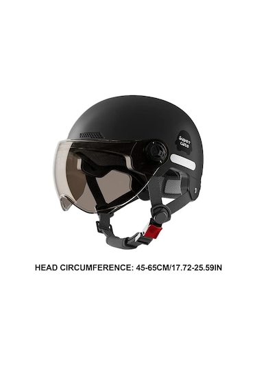 Scooter Emniyet Şapkası Güneşlik İle Erkekler Kadınlar İçin Beyaz