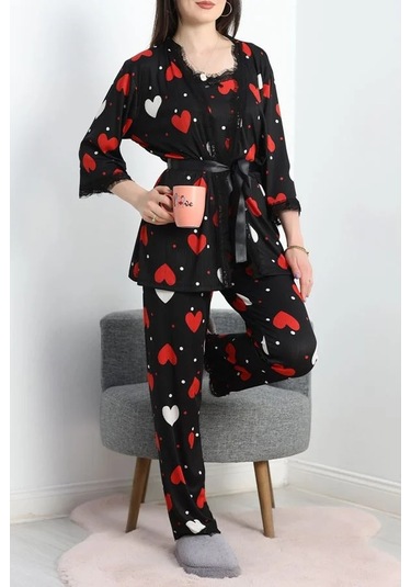 Seka Pegasus Üçlü Pijama Takımı Kırmızıbenek - 66666.1287. Çok Renkli