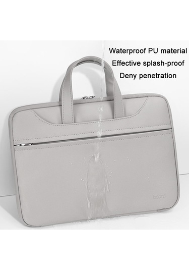Baona Bn-q006 Pu Deri Tam Açılır Laptop Çantası 14 İnç İçin Açık Kayısı Rengi Siya