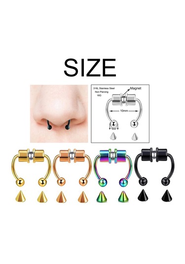 Suntek Paslanmaz Manyetik Yanlış Burun Gül-altın-1-takım Altın