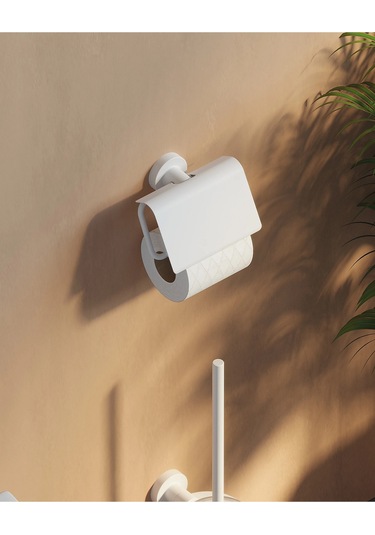 Tecno White Tuvalet Kağıtlık - Mat Beyaz Mat Beyaz