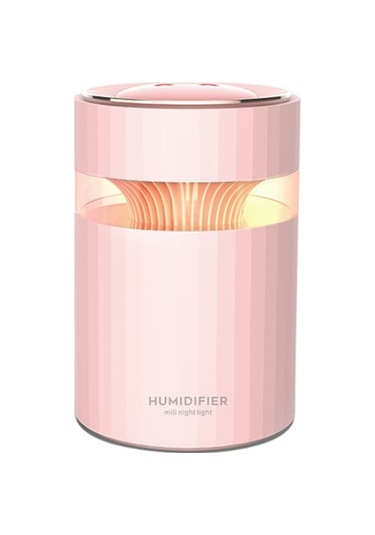 Sessiz Çift Püskürtmeli Usb Nemlendirici, 900ml Kapasite, Gece Işığı, Seyahat Ve Ofis İçin, Pembe