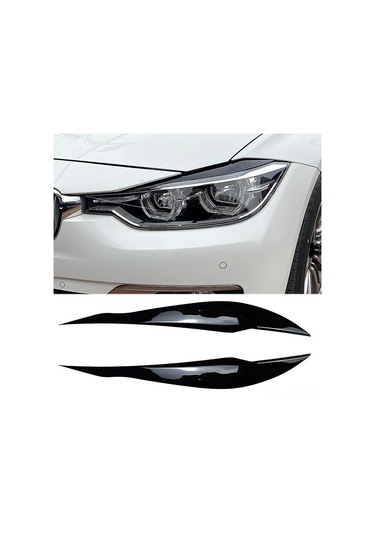 Youmex Bmw F30 F35 2013-2019 Için Parlak Siyah Abs Far Kapakları - Kırılma Ve Çizik Koruması, Araba Dekorasyonu, Kolay Kurulum 2 Adet