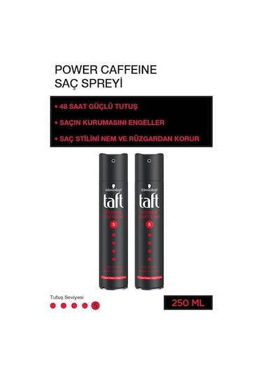 Taft Power Kafein Sprey 250 ml X2