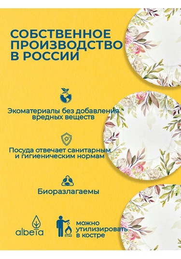 Albeta Kağıt Tek Kullanımlık Tabaklar 23 Cm 50'li Set 384684390 50