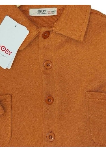 Erkek Bebek Pamuklu Örme Ceket-13797 Turuncu