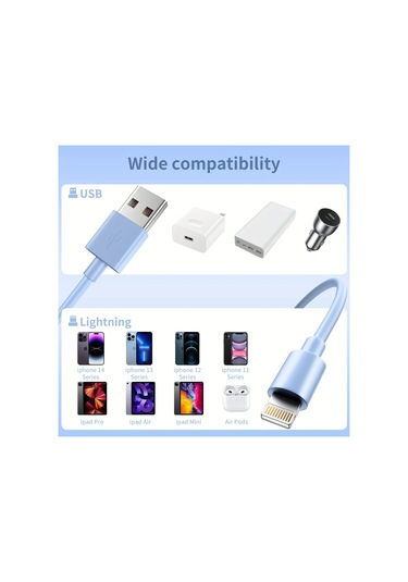 6 Adet 3/3/6/6/6/10ft Uzun Lightning Kabloları Hızlı Şarj Yüksek Hızlı Transfer Kablosu Diğer