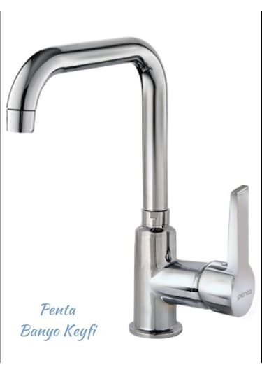 Penta Agena Serisi Lavabo + Eviye + Banyo Bataryası - L Boru Krom