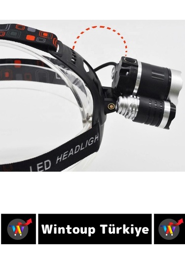 Profesyonel Kamp Avcı Balıkçı Deprem Güçlü Işık 3 Modlu Şarjlı 3 Başlıklı Kafa Lambası Çok Renkli