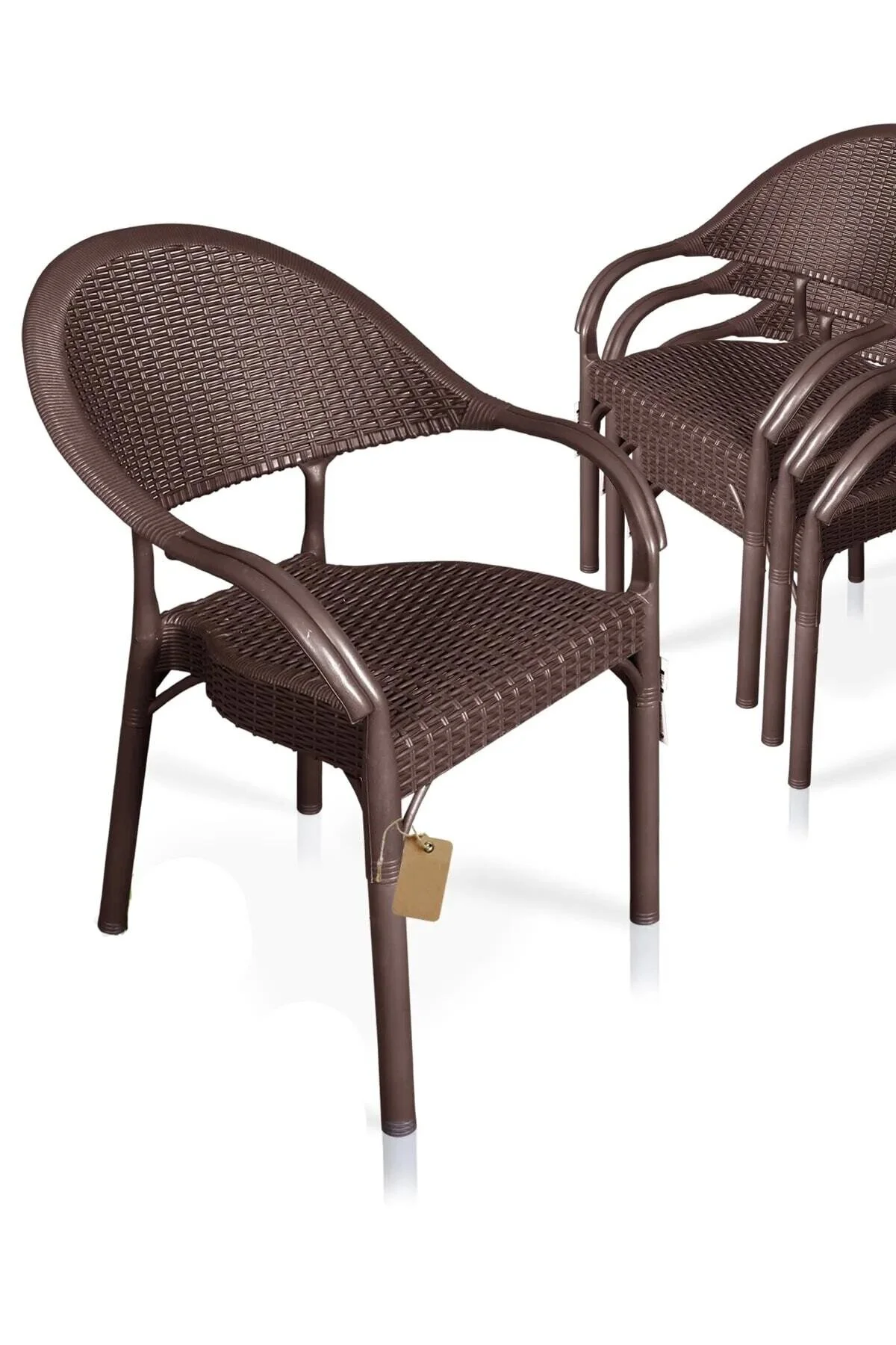 Alezy Bambu Balkon Bahçe Masa Takımı 4 Kişilik 70x70 Masa 4 Adet Bambu Koltuk Kahverengi