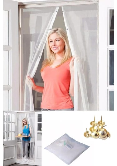 Mıknatıslı Kapı Sinekliği Tül Perde 105 X 210 Cm 5570 Beyaz