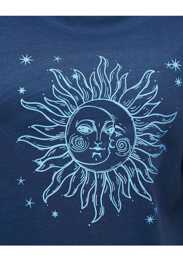 Bella Dossi Pamuklu Kısa Kollu Baskılı Kadın Şortlu Pijama Takımı Lacivert