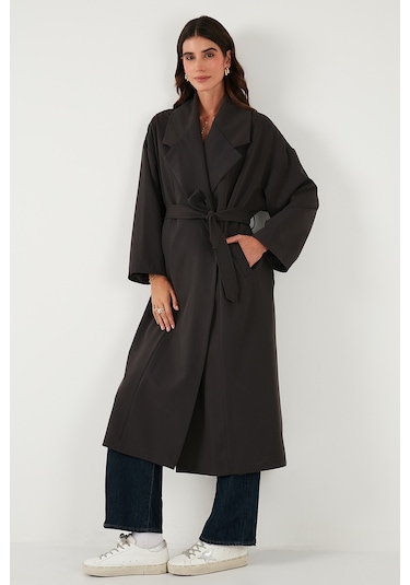Lela Bayan Trençkot 6839617 Koyu Kahve Koyu Kahve