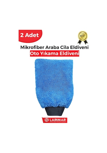 Larimar Mikrofiber Genel Temizlik Araç Yıkama ve Cila Eldiveni Oto Yıkama Bezi 2'li