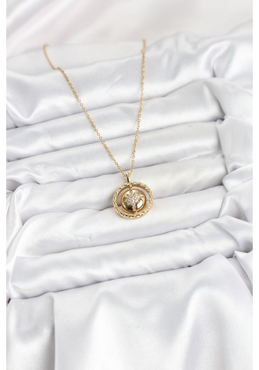 316l Çelik Zincir Gold Renk Kutup Yıldızı Model Kadın Kolye - Prt3500eb09337-95259 altın