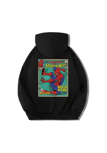 Brz Kids Unisex Çocuk Amazing Spider-man Hoodie Siyah