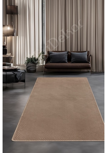 Dijidekor Halı Cool Kahverengi Pramit Kaymaz Yıkanabilir Yol...