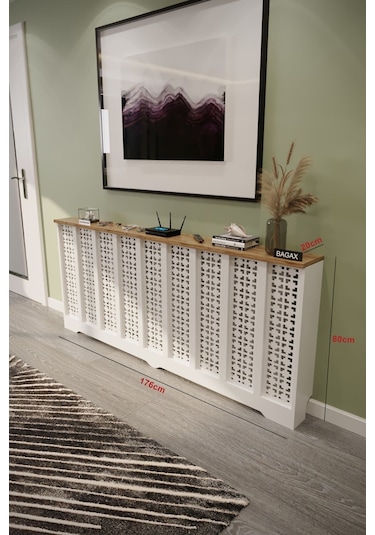 Truva Model Beyaz Üstü Çam Renk 176 CM Petek Kaplama Dresuar Çok Renkli