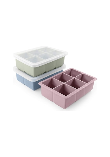 Wezone Morandi 3'lü Silikon Buzluk Seti: 6'lı Gül Desenli, Kapaklı, Yiyecek Dereceli, Ev Ve Parti İçin Pratik Buz Şekillendirici Çok Renkli